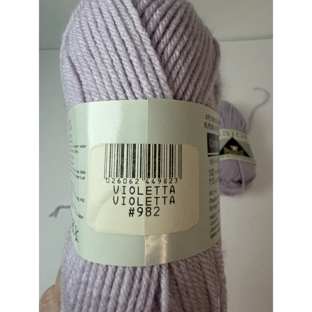 Phentex Vision Yarn Lot Of 5 Violetta Purple‎ 100% Acrylic 50g Each